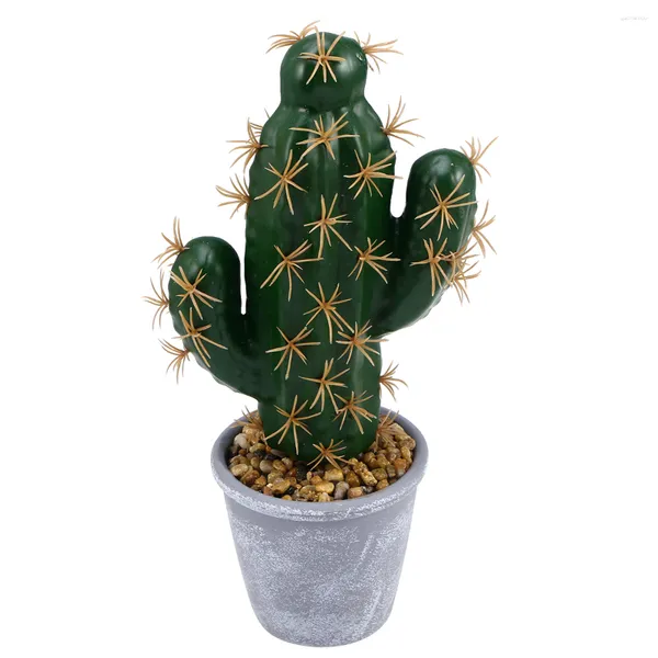 Fleurs décoratives Décoration artificielle Plantes en pot Petits ornements Cactus de simulation tropicale