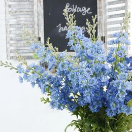 Decoratieve Bloemen Kunstmatige Delphinium Bloem Lange Tak Bruiloft Huis Hyacint Zijde
