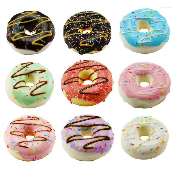 Flores decorativas Donuts artificiales Modelo Simulación PU Donut Bread Pography Props para aliviar el estrés Rebote lento Comida falsa Ornamento divertido