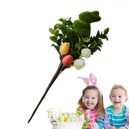 Fleurs décoratives Tiges d'œufs de Pâques artificielles Décorations Branches d'arbre Arrangements floraux pour centre de table de vacances de printemps