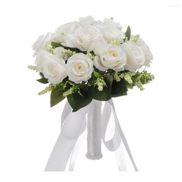 Fleurs décoratives artificielles faciles à entretenir roses de champagne réalistes résistant à la décoloration pour les mariages à domicile bricolage
