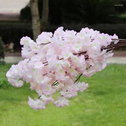 Fleurs décoratives Branches de fleurs de cerisier artificielles cryptées et soie bricolage bonsaï arc accessoires de mariage maison Table à manger décoration de bureau
