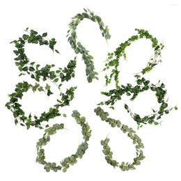 Fleurs décoratives eucalyptus artificiels vignes guirlandais fausses plants verdure cagrands couronne pour la salle de paramètres