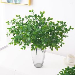 Fleurs décoratives branche d'eucalyptus artificielle réaliste fausse tige plante pour la décoration intérieure grandes Plantas tropicales artificielles