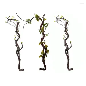 Decoratieve bloemen kunstmatige eucalyptus slinger zachte plastic gedroogde boomtak klimplant groen planten krans voor muurkamer tuin bruiloft