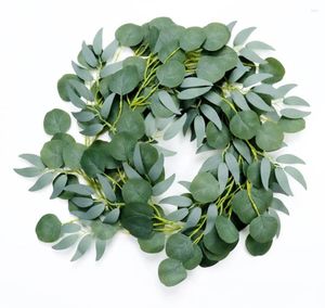 Fleurs décoratives eucalyptus artificiel couronne verte perle de saule plante de vigne guirlande décoration de mariage fond de mariage arche de chambre décor de jardin décor