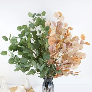 Fleurs décoratives feuilles d'eucalyptus artificielles tiges branches d'eucalipto fausses plantes pour mariage tir Prop décoration de la maison Garl F3e9