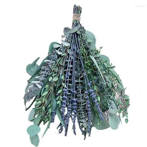 Decoratieve Bloemen Kunstmatige Eucalyptus En Lavendel Appelblad Gedroogde Bloem Boeket Voor Vaas Thuis Feest Bruiloft Decoratie