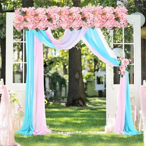 Flores decorativas Fila de flores de eucalipto artificial Blanco Amarillo Colgante de pared para el hogar Decoración de fiesta rosa Arreglo de arco de boda