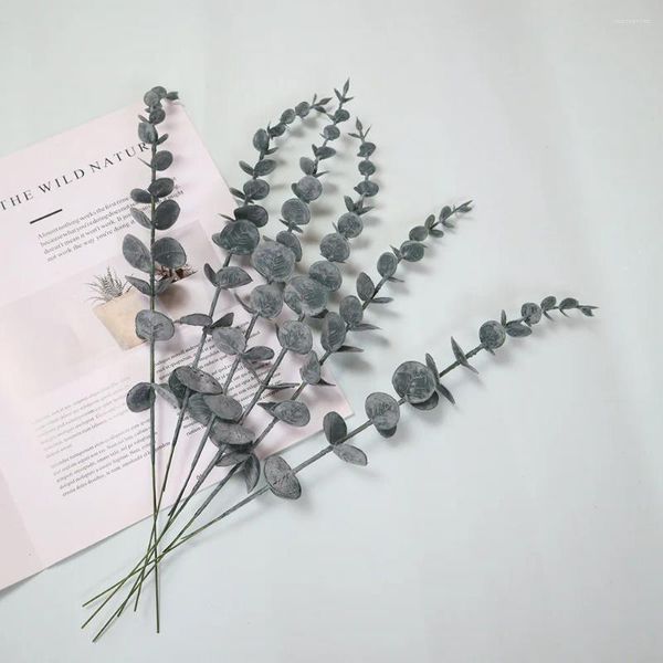 Fleurs décoratives feuille d'eucalyptus artificielle décoration de jardin fausse plante accessoires pour la maison centre commercial vitrine feuillage vert