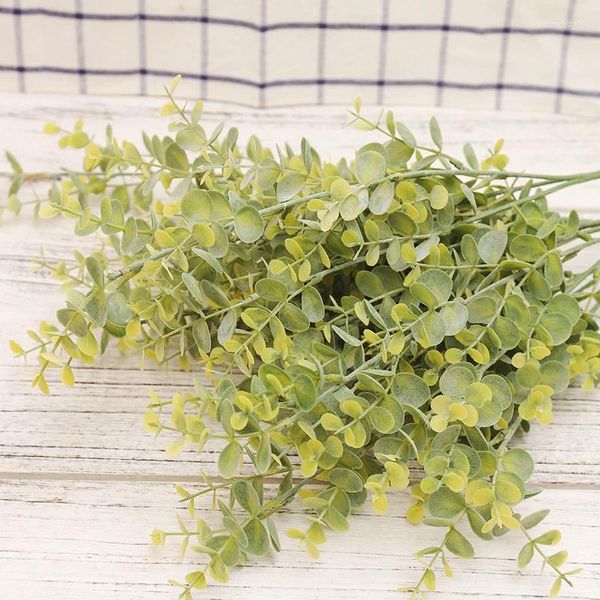 Fleurs décoratives Eucalyptus Artificiel Plant de branche verte Long Green Marrie Décoration Plastique Décoration Home Fake Photor Accessoires