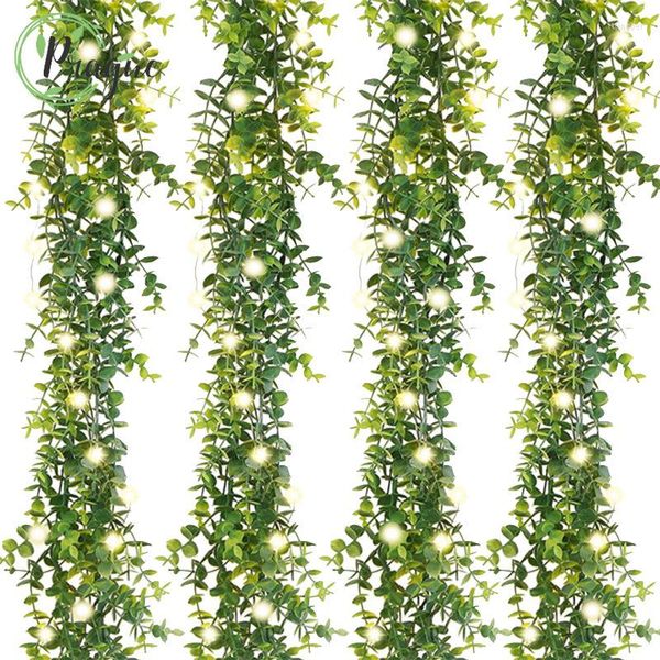 Fleurs décoratives artificielles eucalyptus guirlande vignes Faux verdure mariage toile de fond arc décoration murale 6 pieds/PC