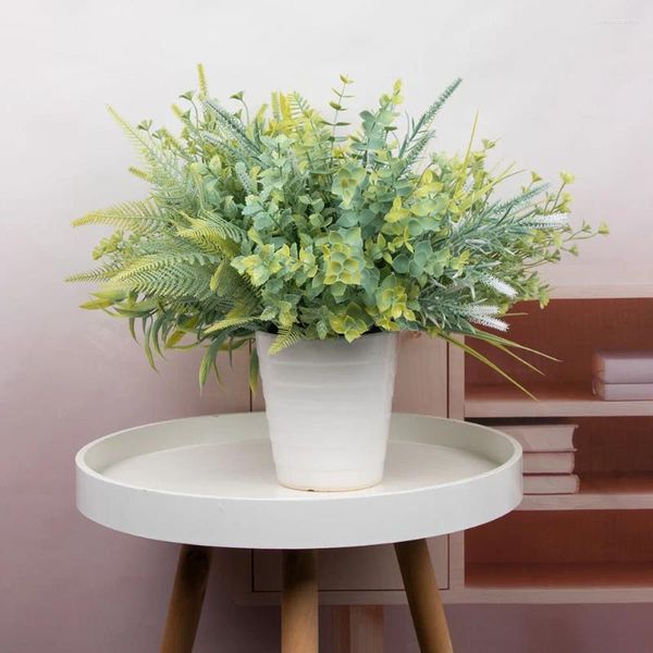 Fleurs décoratives artificielles Eucalyptus plante verte Simulation mariage décoration de la maison herbe d'eau