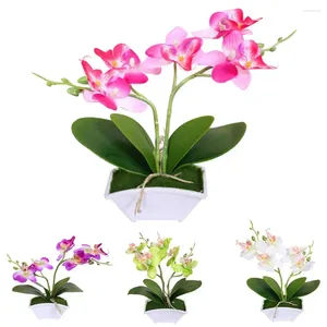 Decoratieve Bloemen Kunstmatige Nep Bloem Decoratie Vlinder Orchidee Bonsai Met Pot Tafeldecoratie Voor Woonkamer Huis Tuin