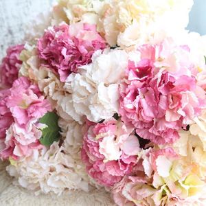 Flores decorativas artificiales de flores falsas, decoración de escritorio para el hogar, hortensia de seda, ramo de novia, café, fiesta, boda, arreglo de jarrón