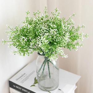 Fleurs décoratives artificielles fausse plante Milan herbe Simulation plastique vert 30CM comme gypsophile décoration fête de mariage maison vacances