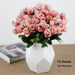Decoratieve bloemen kunstmatige nep planten zijden rozenbloemarrangementen bruiloft boeketten decoraties plastic bloemen tafel centerpieces