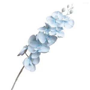 Fleurs décoratives artificielles fausses fleurs en soie 9 têtes bricolage Phalaenopsis orchidée papillon pour la maison jardin bureau