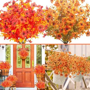 Decoratieve bloemen kunstmatige herfst nep plastic simulatie herfst bloemen faux fabriek voor 2024 Thanksgiving bruiloft feestdecoratie benodigdheden