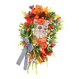 Decoratieve bloemen Kunstmatige herfstoogstkrans Binnen Buiten Raamfestival Herfstslinger