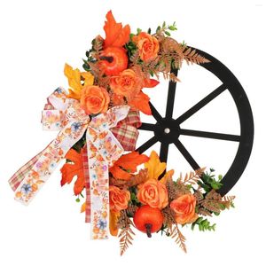 Decoratieve bloemen kunstmatige herfst krans pompoenen herfstgarland voor open haard boerderij bruiloft vakantie Thanksgiving