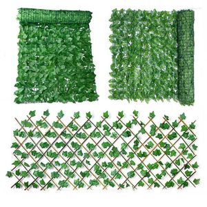 Decoratieve bloemen kunstmatig hek blad klimop evergreen hedge valse privacy screen faux hekwerkpaneel buiten achtertuin balkon decoratie