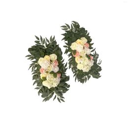 Fleurs décoratives arc arc de mariage à swag floral artificiel pour fond de jardin violet