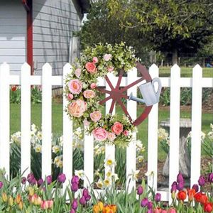 Decoratieve bloemen Kunstmatige bloemenkrans Lente voordeur voor woondecoratie Stevig