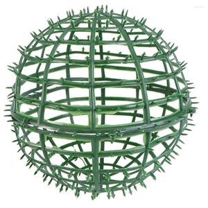 Fleurs décoratives Arrangement de fleurs artificielles Globe fil topiaire sphère plastique plante boule Support Cage