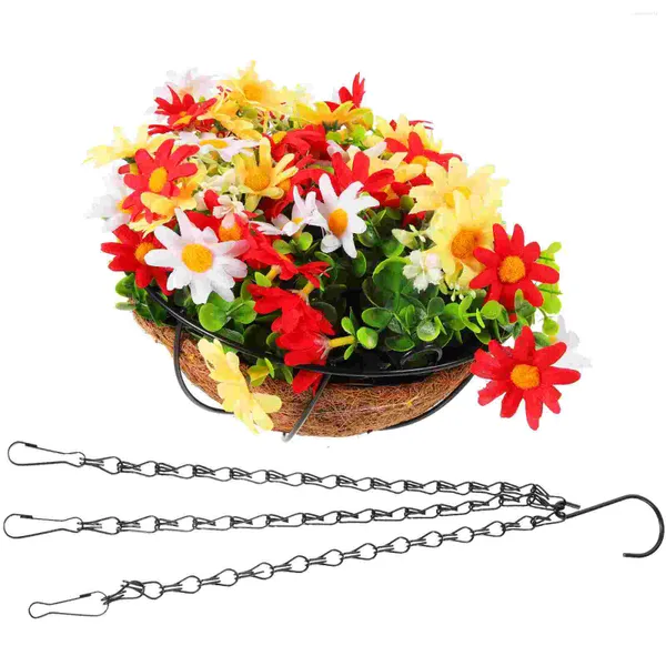 Fleurs décoratives arrangement de fleurs artificielles jardin faux panier décor paniers suspendus en pot