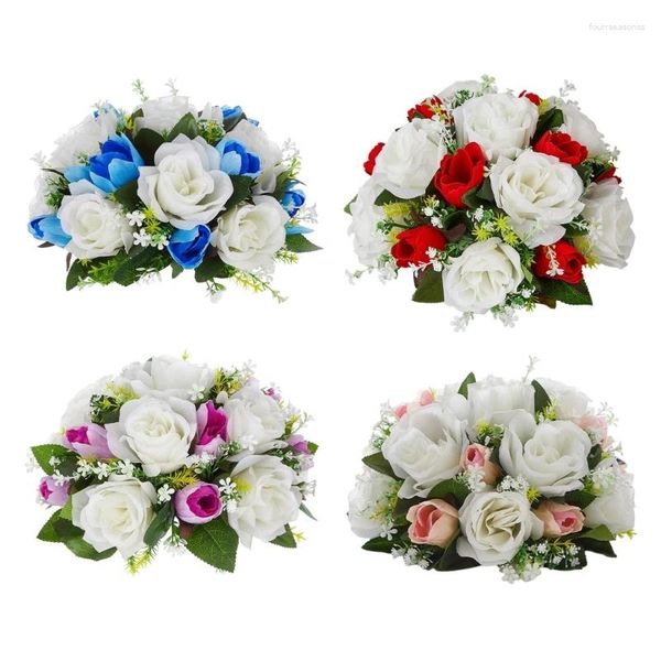 Fleurs décoratives Boule de fleurs artificielles pour table centrales de table de mariage route de la fête de mariage.