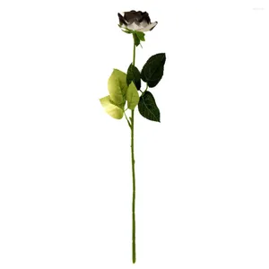 Fleurs décoratives fleur artificielle noir blanc faux roses fournitures de mariage fête partage de table de décoration maison bouquet po propul