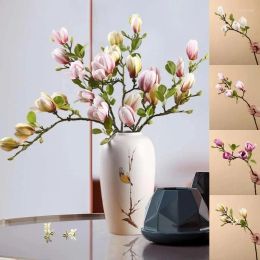 Decoratieve Bloemen Kunstbloem Boeket Simulatie Magnolia Tak DIY Bruiloft Nep Zijde Pography Props Thuis Woonkamer Decoratie LL