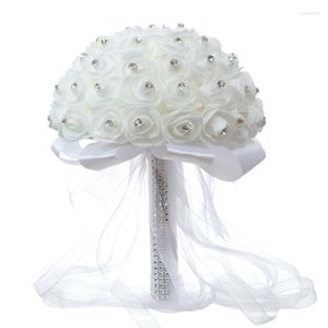 Flores decorativas Ramo de flores artificiales Ornamento blanco Manualidades Suministros de decoración