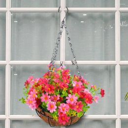 Bouquets de fleurs artificielles décoratives, en plastique de haute qualité, Simulation de printemps réaliste, paniers suspendus, ne se décolore pas, beaux