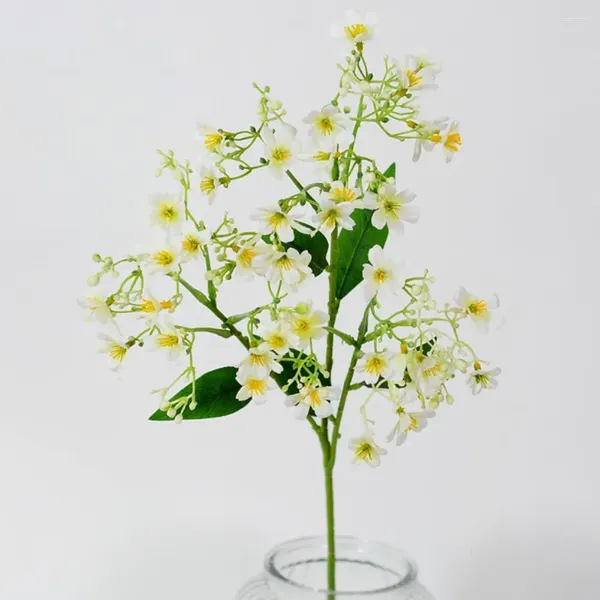 Fleurs décoratives Branche de fleurs artificielles fausses avec feuilles pour la maison de mariage décor 39 arrangement floral de tête tige intérieure