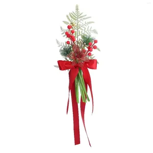 Decoratieve bloemen kunstmatige bloemenstoel terug kerstdecoratie Big rood boeket van Supplies Navidad Wedding Party