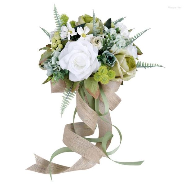 Fleurs décoratives Artificial Flower Combo Wedding For Bouquet Beau arrangement de pièce maîtresse de la broche florale R7UB