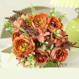 Fleurs décoratives fleur artificielle pivoine élégante pour la maison décor de fête de mariage réaliste Faux Arrangement Floral belle