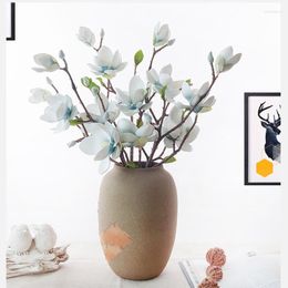 Fleurs décoratives fleur artificielle EVA orchidée 50 cm fausse plante décor oriental pour la maison mariage luxe fête de noël décoration