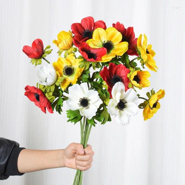 Fleurs décoratives fleur artificielle florale simple branche anémone longueur tige de mariage de décoration de mariage plante de simulation