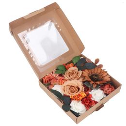 Têtes de fleurs artificielles décoratives, boîte décorative, Bouquet de mariage, cadeau de saint-valentin