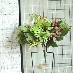 Fleurs décoratives fleur artificielle tenant pour les décorations de mariage décor de Table de fête à la maison automne INS vent main Bouquet hortensia