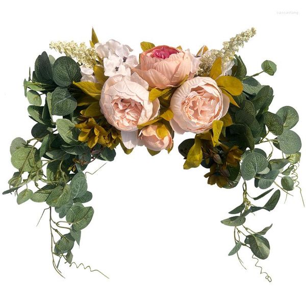 Fleurs décoratives fleur artificielle linteau tenture murale miroir avant corne porte décoration mariage