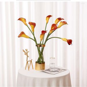 Fleurs décoratives fleur artificielle longue branche bégonia Calla Lily Bouquet de mariée décoration de la maison décor de fête de mariage faux Flores