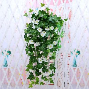 Decoratieve Bloemen Kunstbloem Morning Glory Simulatie Nep Plant Wijnstok DIY Bruiloft Muur Opknoping Huis Tuin Decoratie