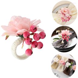 Decoratieve bloemen kunstmatige bloem servet ringen ambachten wijnbloemhouder tafel decoraties voor bruiloft valentijnsbanquet