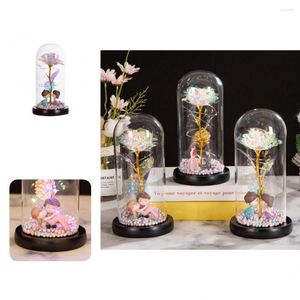 Decoratieve bloemen kunstmatige bloem mooie chique ronde hoeken lichte snaar bloeierroos ornament