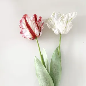 Fleurs décoratives Fleurs artificielles Perrot Tulip Bouquets Elegant Wedding Decoration Simulation Durable 3 Colours Decor Home Single 3D