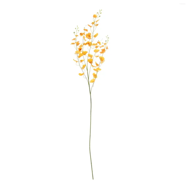 Fleurs décoratives artificielles de fleur de fleur décoration décoration bricolage ornière de danse simulation d'orchidée faux oncidium en soie bouquet église